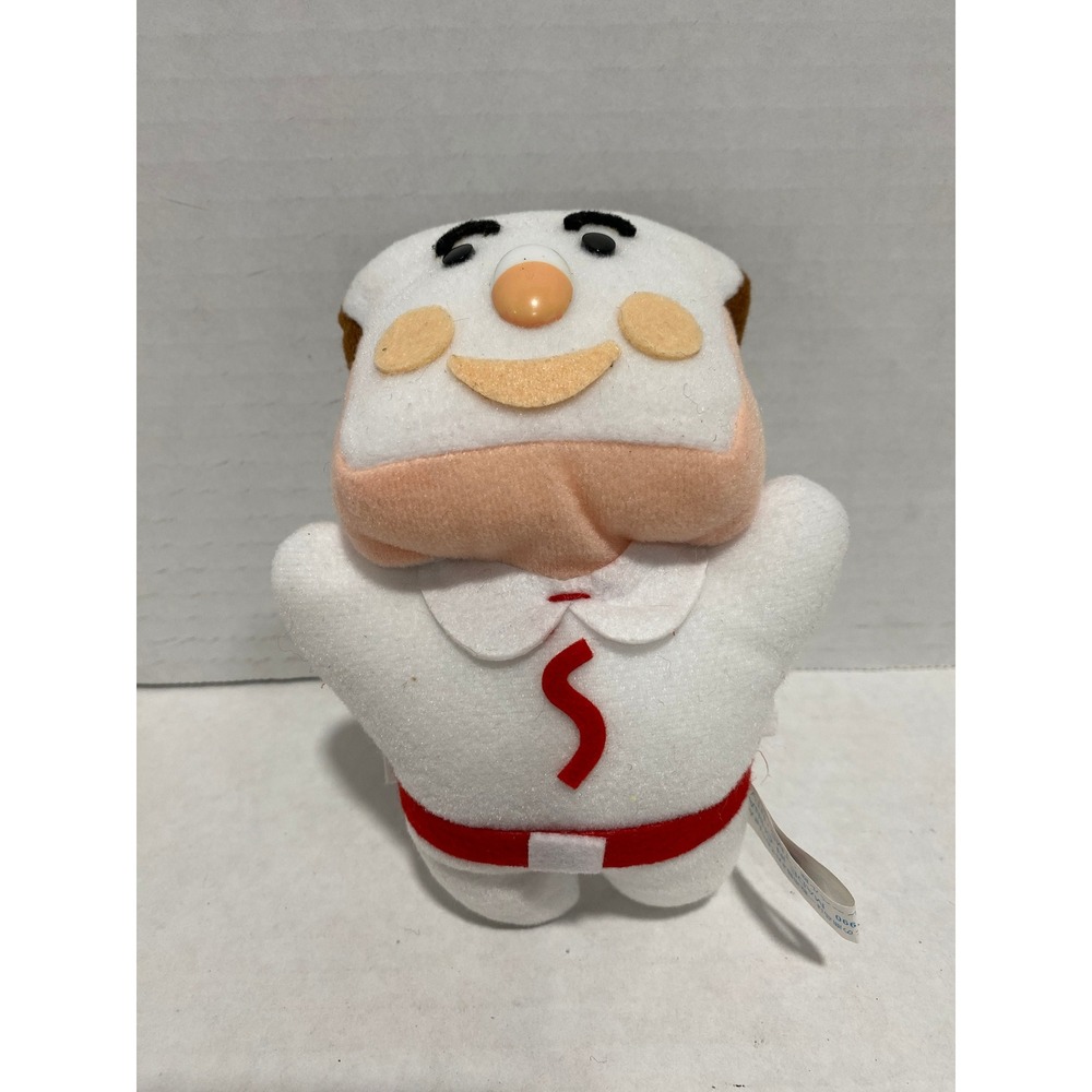 Sega Anpanman Shokupanman Plush Bread Superhero White Red 6 Inch Mascot Toy